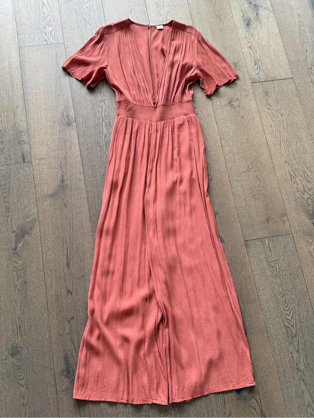Wilfred Rust Red V-Neck Short Sleeve Jumpsuit - Picture 5 of 8